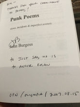 [Rare] Burgess, John: Punk Poems [used paperback]