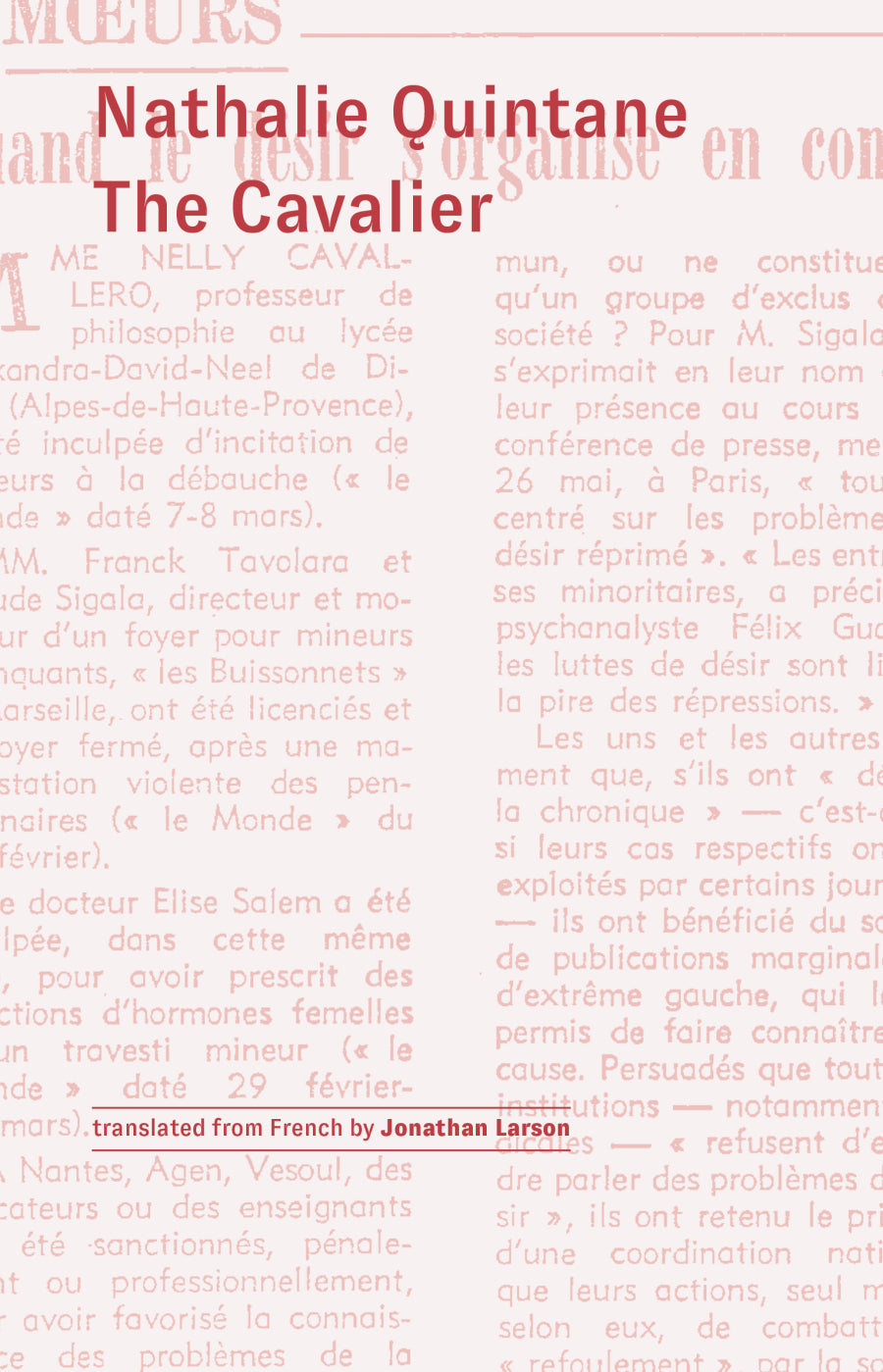 [11/12/25] Quintane, Nathalie / Larson, Jonathan (tr.): The Cavalier