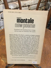 Montale, Eugenio: New Poems [used paperback]