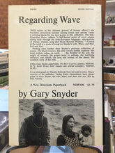 Snyder, Gary: Regarding Wave [used paperback]