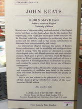 Mayhead, Robin: John Keats [used paperback]