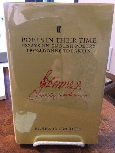 [Rare] Everett, Barbara: Poets in Their Time [used hardcover]